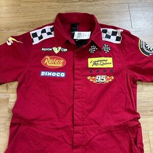 Adult Cars Lightning McQueen Pit Crew Costume Jumpsuit Size M Medium Hot Topic